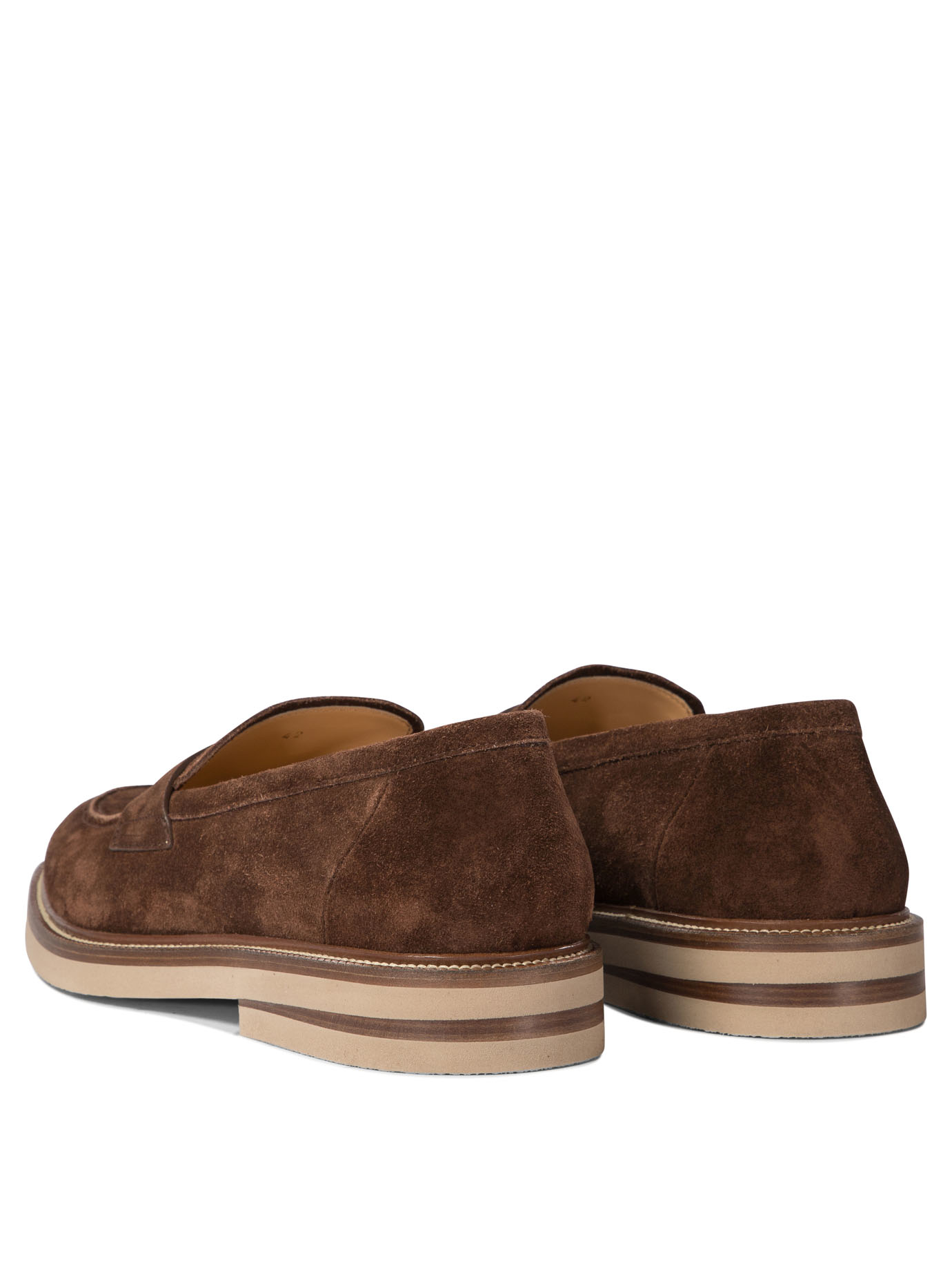 BRUNELLO CUCINELLI Brown Suede penny loafers